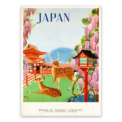 Japan Travel Poster, Vintage Style 1900s Japanese Travel Advertisement Print