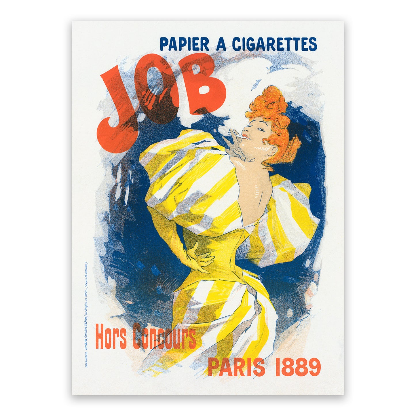 French Cigarette Paper Advertisement Poster, Vintage Style Belle Epoque Jules Cheret Print