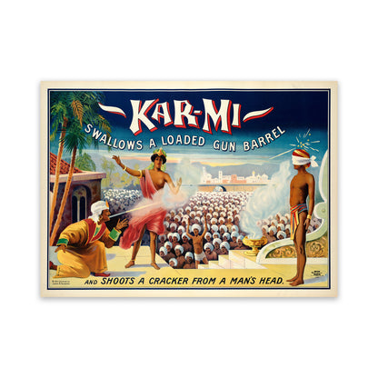 Kar Mi The Magician Poster, Vintage Style Magic Print