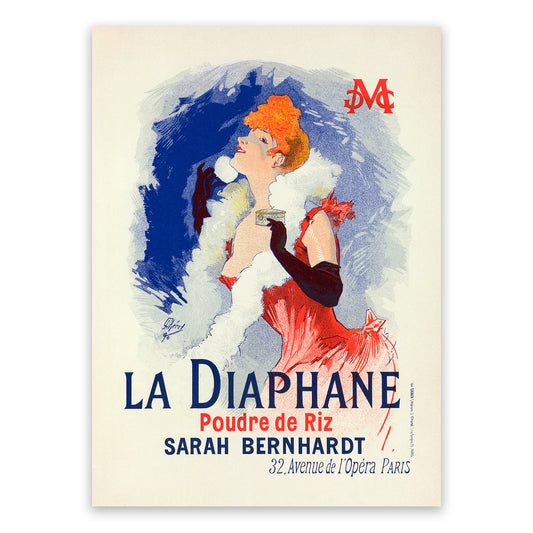 La Diaphane French Makeup Advertisement Poster, Vintage Style Belle Epoque Jules Cheret Print