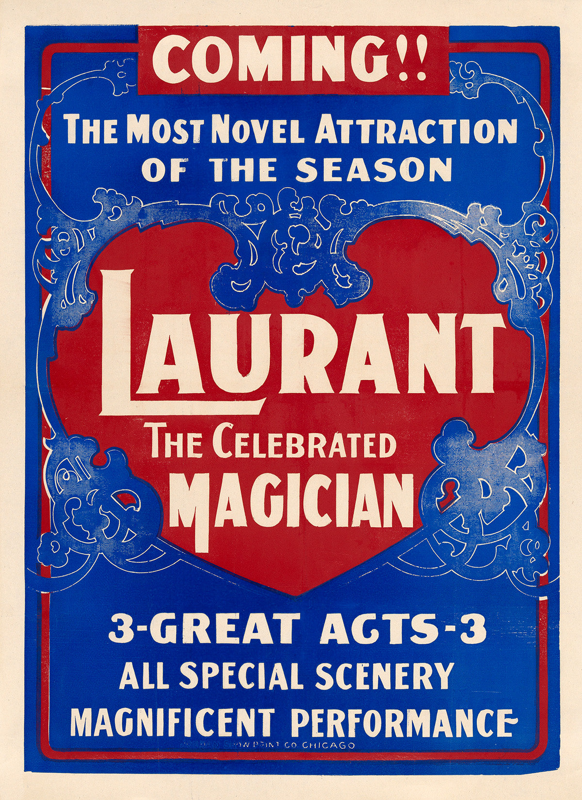 Laurant The Magician Poster, Vintage Style Magic Print