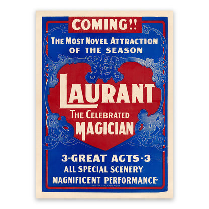 Laurant The Magician Poster, Vintage Style Magic Print