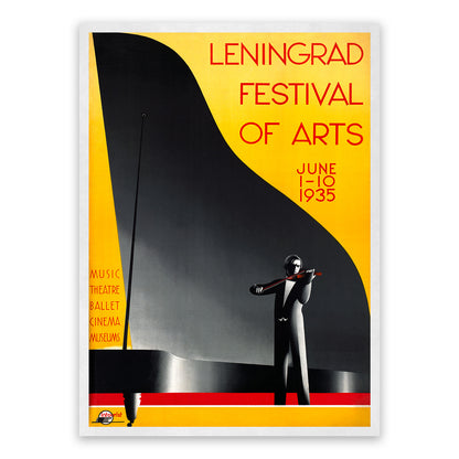 Leningrad Festival Of Arts Travel Poster, Vintage Style 1930s USSR Soviet Union Travel Advertisement Print