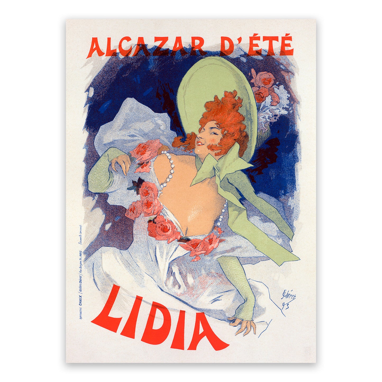 Lidia French Musical Theater Advertisement Poster, Vintage Style Belle Epoque Jules Cheret Print