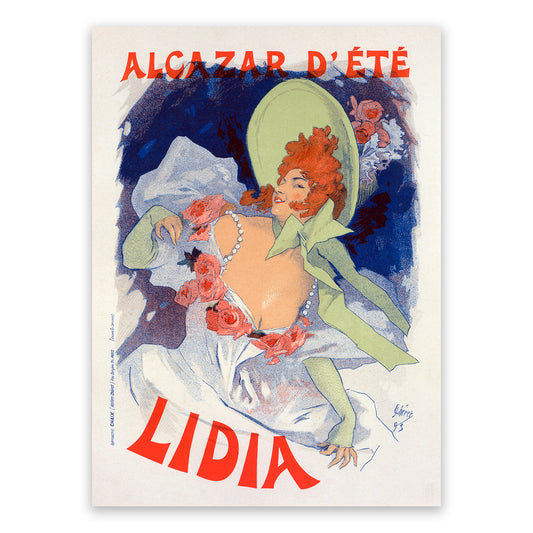 Lidia French Musical Theater Advertisement Poster, Vintage Style Belle Epoque Jules Cheret Print