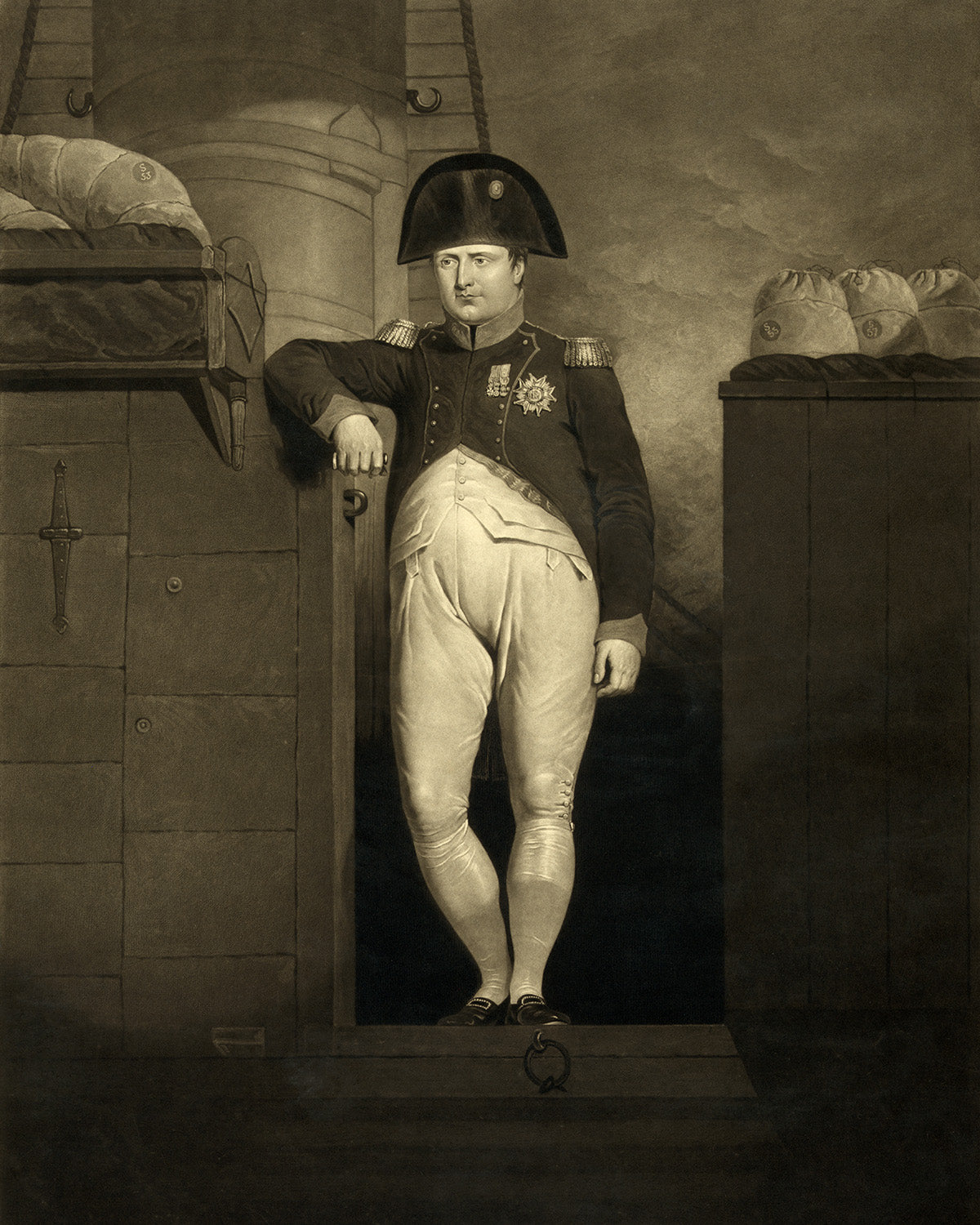 Napoleon Bonaparte Standing Portrait, Vintage Style Print