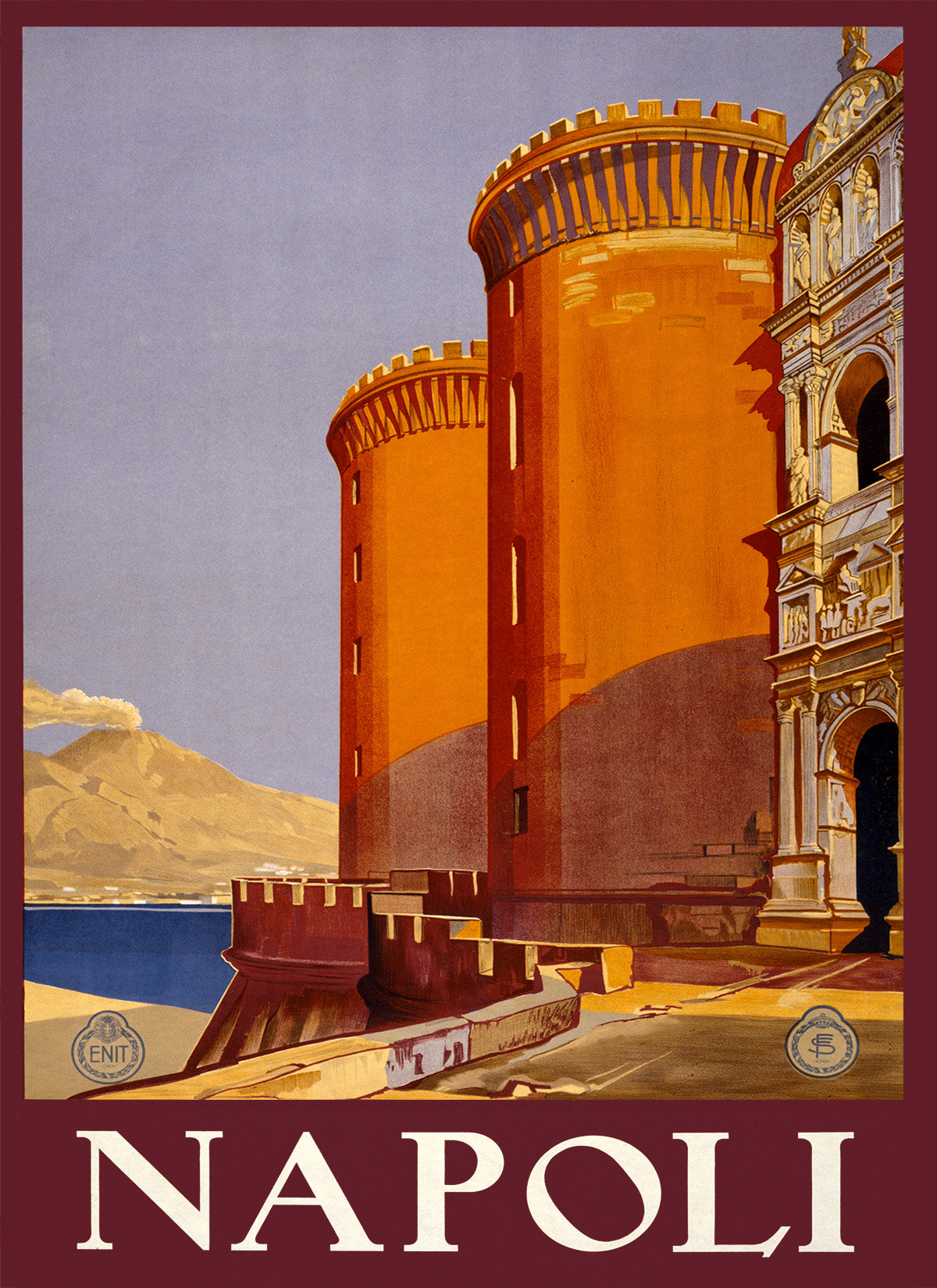 Naples Travel Poster, Vintage Style 1920s Italian Travel Advertisement Print