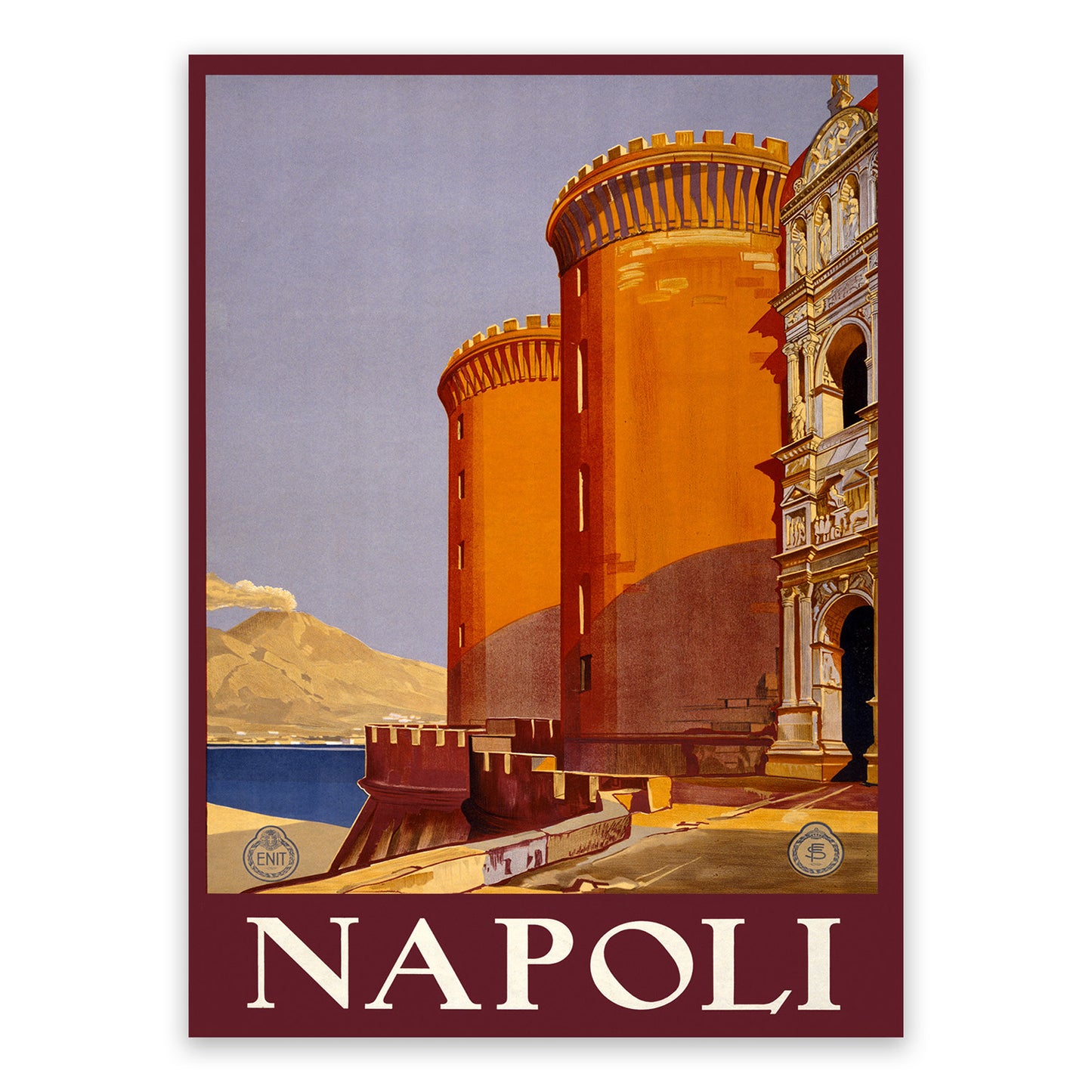 Naples Travel Poster, Vintage Style 1920s Italian Travel Advertisement Print