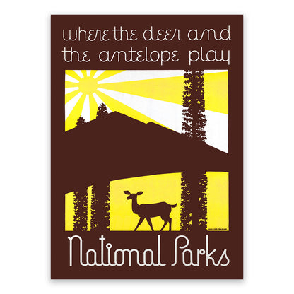 National Parks Travel Poster, Vintage Style 1930s Retro Travel Advertisement Print