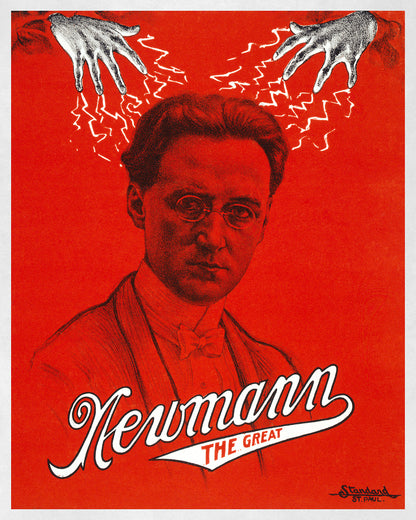 Newmann The Great Magician Poster, Vintage Style Magic Print