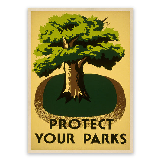 Protect Your Parks WPA Federal Art Project Poster, Vintage Style 1930s Works Progress Administration Print