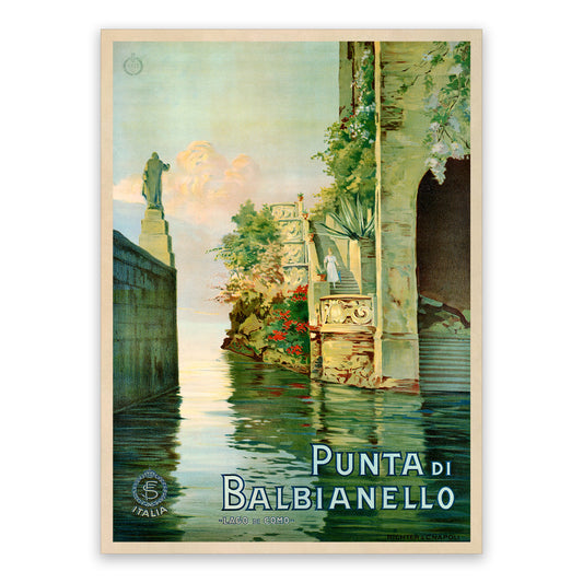 Lake Como Italy Travel Poster, Vintage Style 1940s Italian Travel Advertisement Print