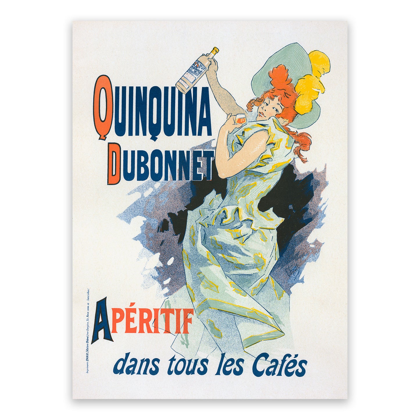 Quinquina Dubonnet Aperitif French Sweet Wine Advertisement Poster, Vintage Style Belle Epoque Jules Cheret Print