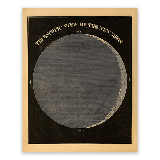 New Moon Diagram, Astronomy Chart Illustration Print SIA15