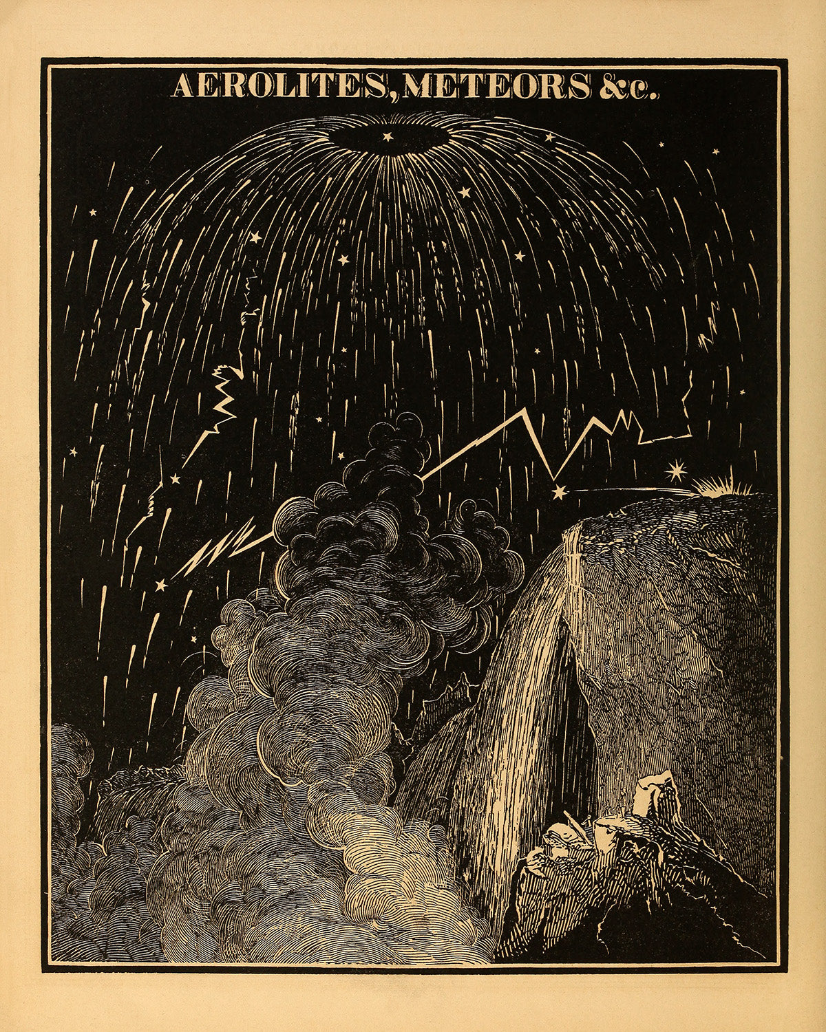 Aerolites & Meteorites Diagram, Astronomy Chart Illustration Print SIA9