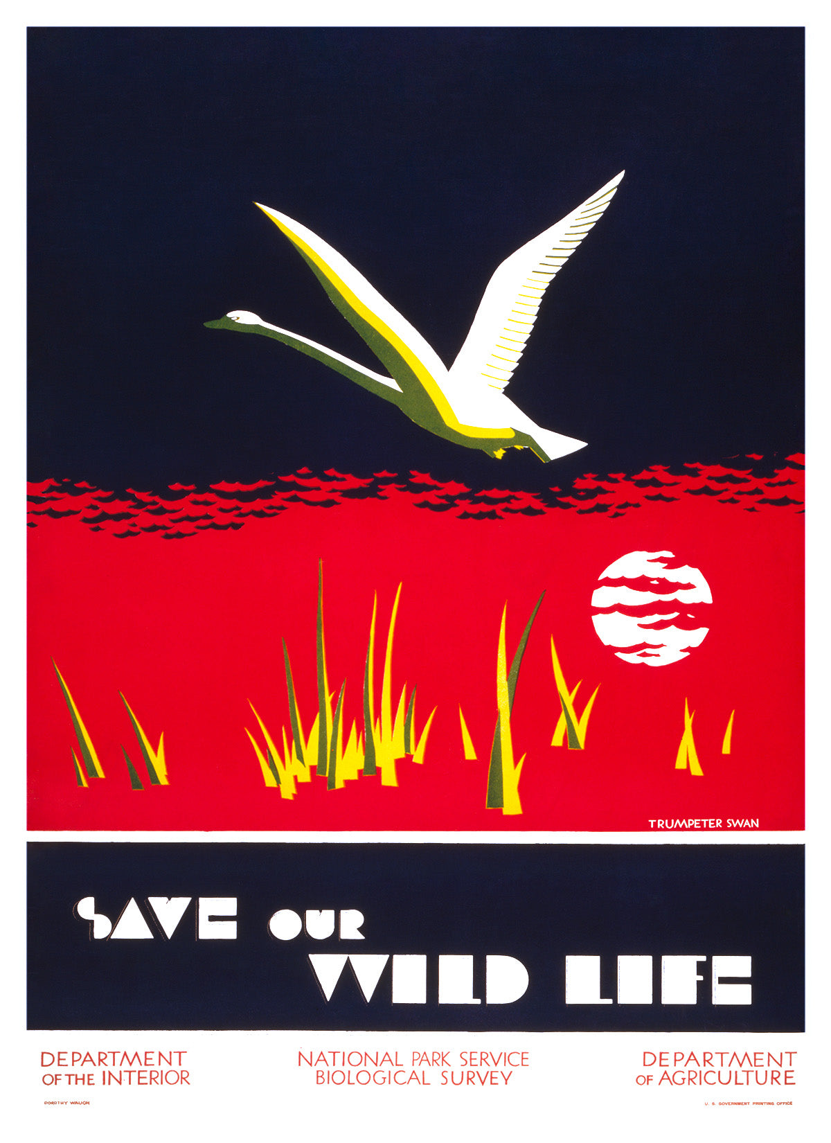 Save Our Wildlife National Parks Travel Poster, Vintage Style 1930s Retro Travel Advertisement Print