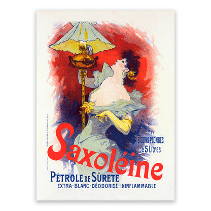 Saxoleine Lamp Oil Advertisement Poster, Vintage Style Belle Epoque Jules Cheret Print