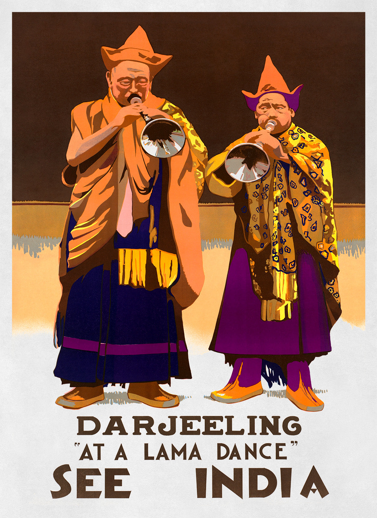 Darjeeling See India Travel Poster, Vintage Style 1930s Indian Tourism Advertisement Print