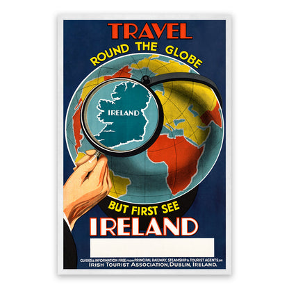 First See Ireland Travel Poster, Vintage Style 1900s Irish Travel Advertisement Print