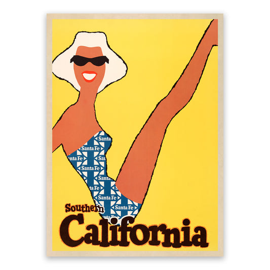 Southern California Travel Poster, Vintage Style 1900s Railroad Tourism Advertisement Print