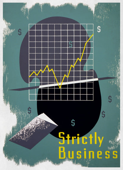 Strictly Business WPA Federal Art Project Project Poster, Vintage Style 1930s Works Progress Administration Print