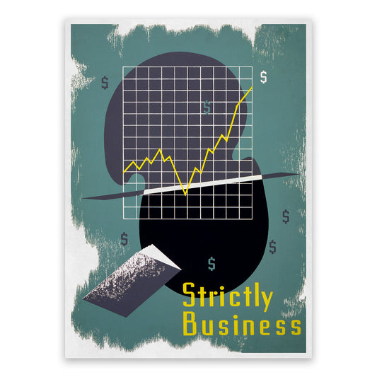 Strictly Business WPA Federal Art Project Project Poster, Vintage Style 1930s Works Progress Administration Print