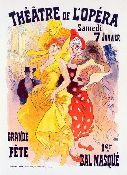 Theatre De l'Opera French Musical Performance Advertisement Poster, Vintage Style Belle Epoque Jules Cheret Print