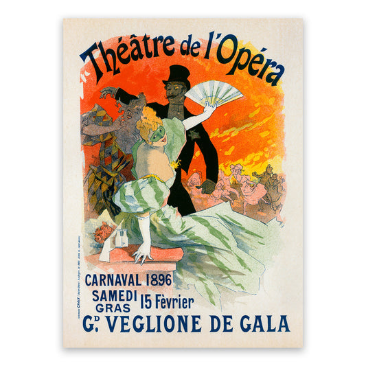 Theatre De l'Opera French Opera House Advertisement Poster, Vintage Style Belle Epoque Jules Cheret Print