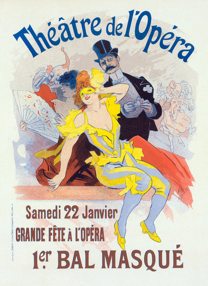 Theatre De l'Opera French Musical Show Advertisement Poster, Vintage Style Belle Epoque Jules Cheret Print