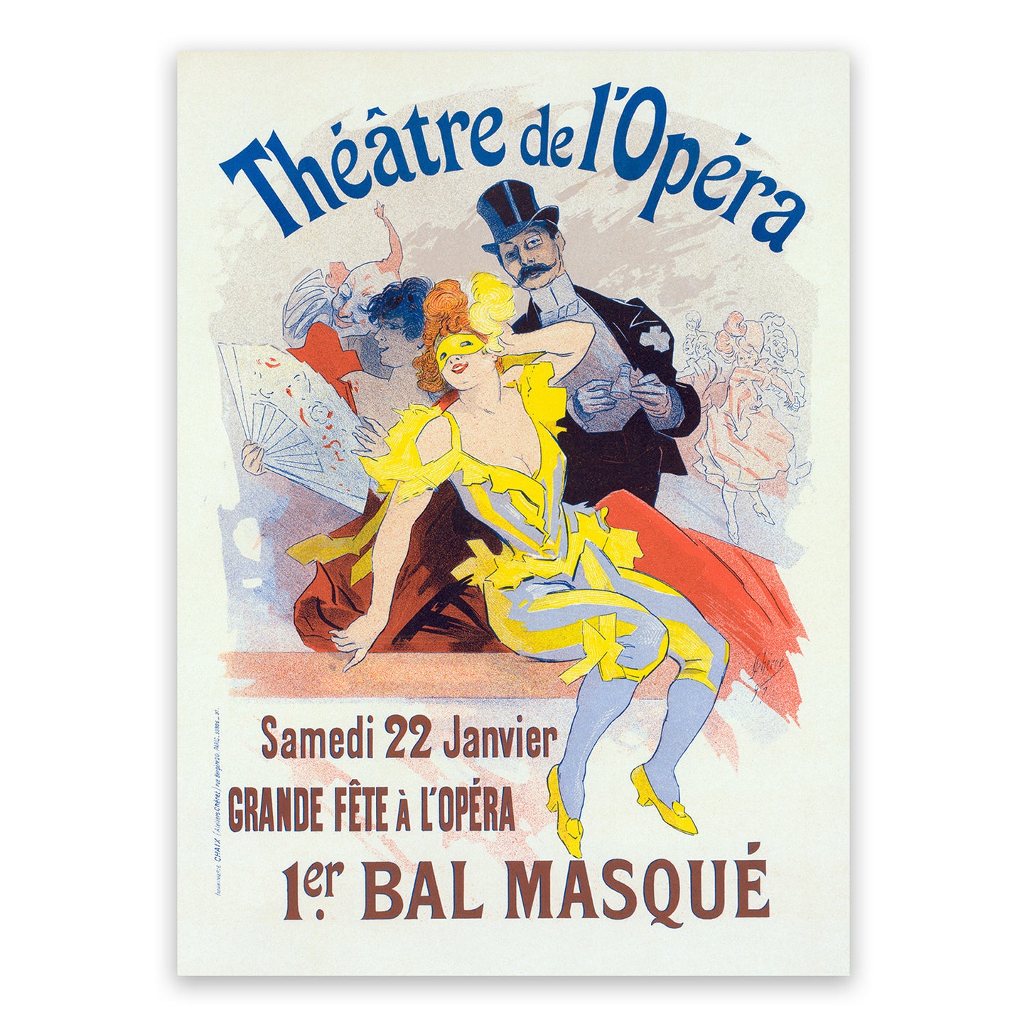 Theatre De l'Opera French Musical Show Advertisement Poster, Vintage Style Belle Epoque Jules Cheret Print