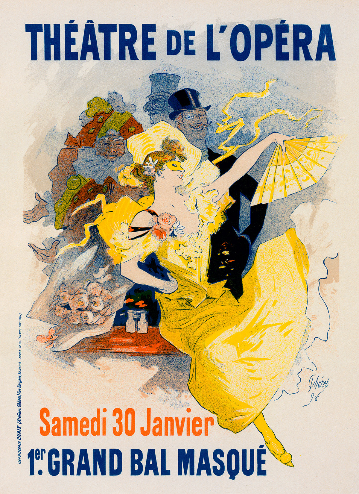 Theatre De l'Opera French Opera Theater Advertisement Poster, Vintage Style Belle Epoque Jules Cheret Print