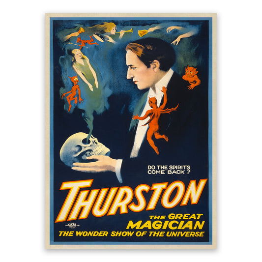 Howard Thurston Magician Poster, Vintage Style Magic Performance Print