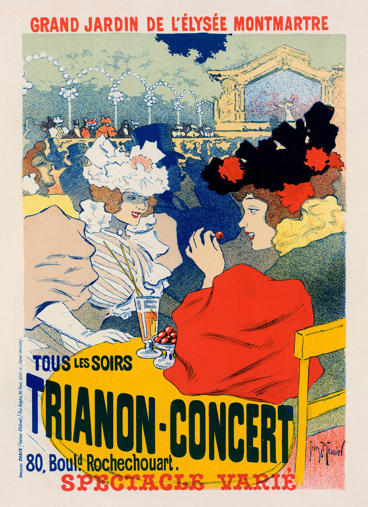 French Theater Cafe Advertisement Poster, Vintage Style Belle Epoque Print