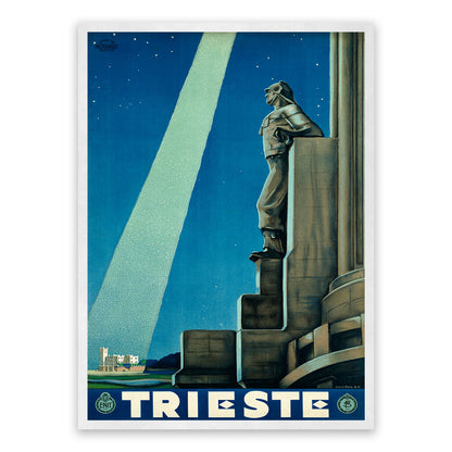 Trieste Italy Travel Poster, Vintage Style 1930s Italian Tourism Advertisement Print