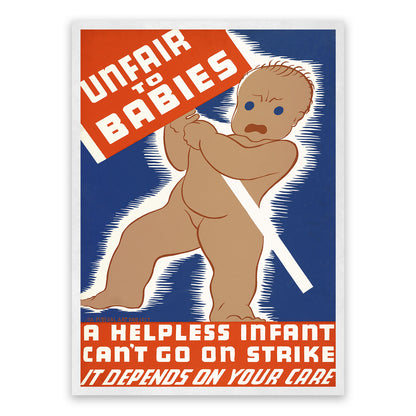 Newborn Baby Care WPA Federal Art Project Poster, Vintage Style 1930s Works Progress Administration Print