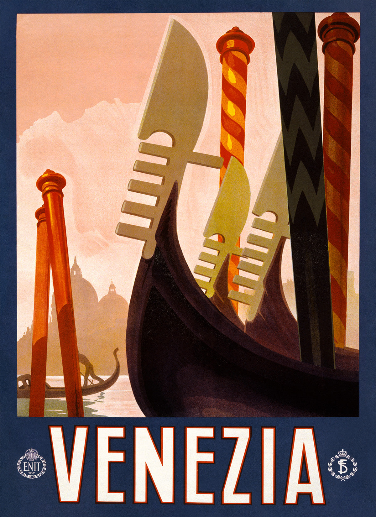 Venice Italy Travel Poster, Vintage Style 1920s Italian Tourism Advertisement Print