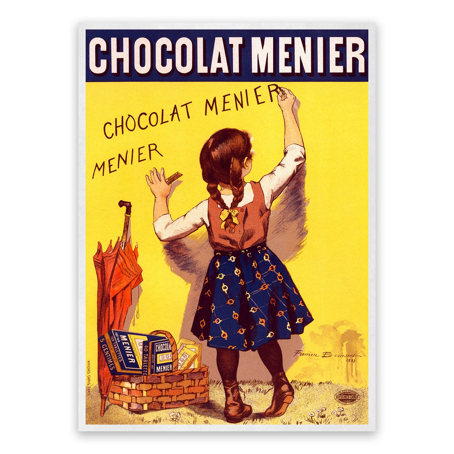 Victorian Era French Chocolate Candy Bar Advertisement Poster, Vintage Style Belle Epoque Print