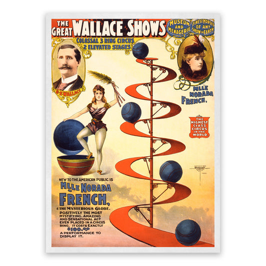 The Great Wallace Shows Circus Act Poster, Vintage Style Print