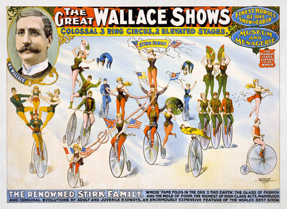 The Great Wallace Shows Circus Poster, Vintage Style Print