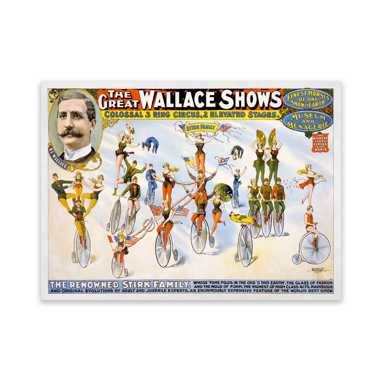 The Great Wallace Shows Circus Poster, Vintage Style Print