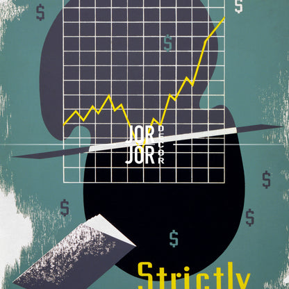 The image is a stylized graphic design featuring a grid-like pattern with a yellow line, a dollar sign, and various geometric shapes and symbols.