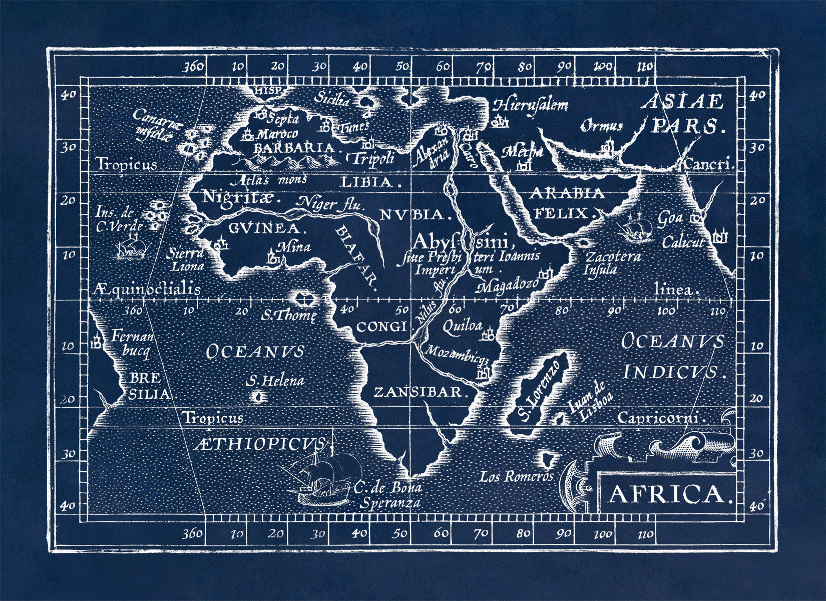 Map of Africa Print 1603 – jorjordecor