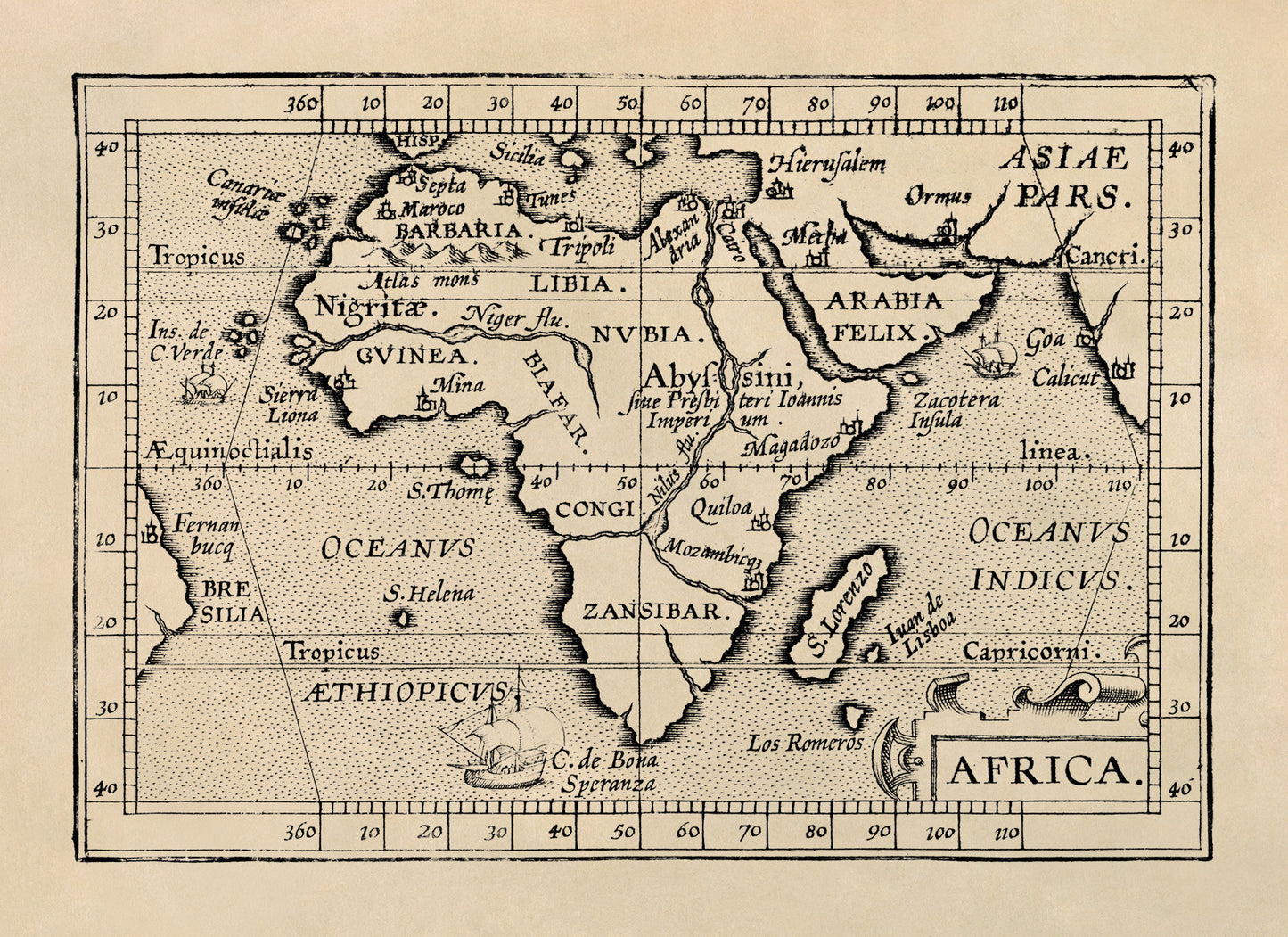 Map of Africa Print 1603