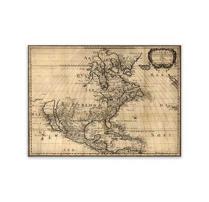 Antique North America Map Print 1650