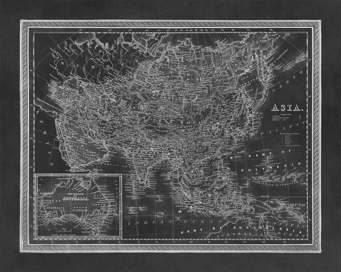 Map of Asia Pacific Print