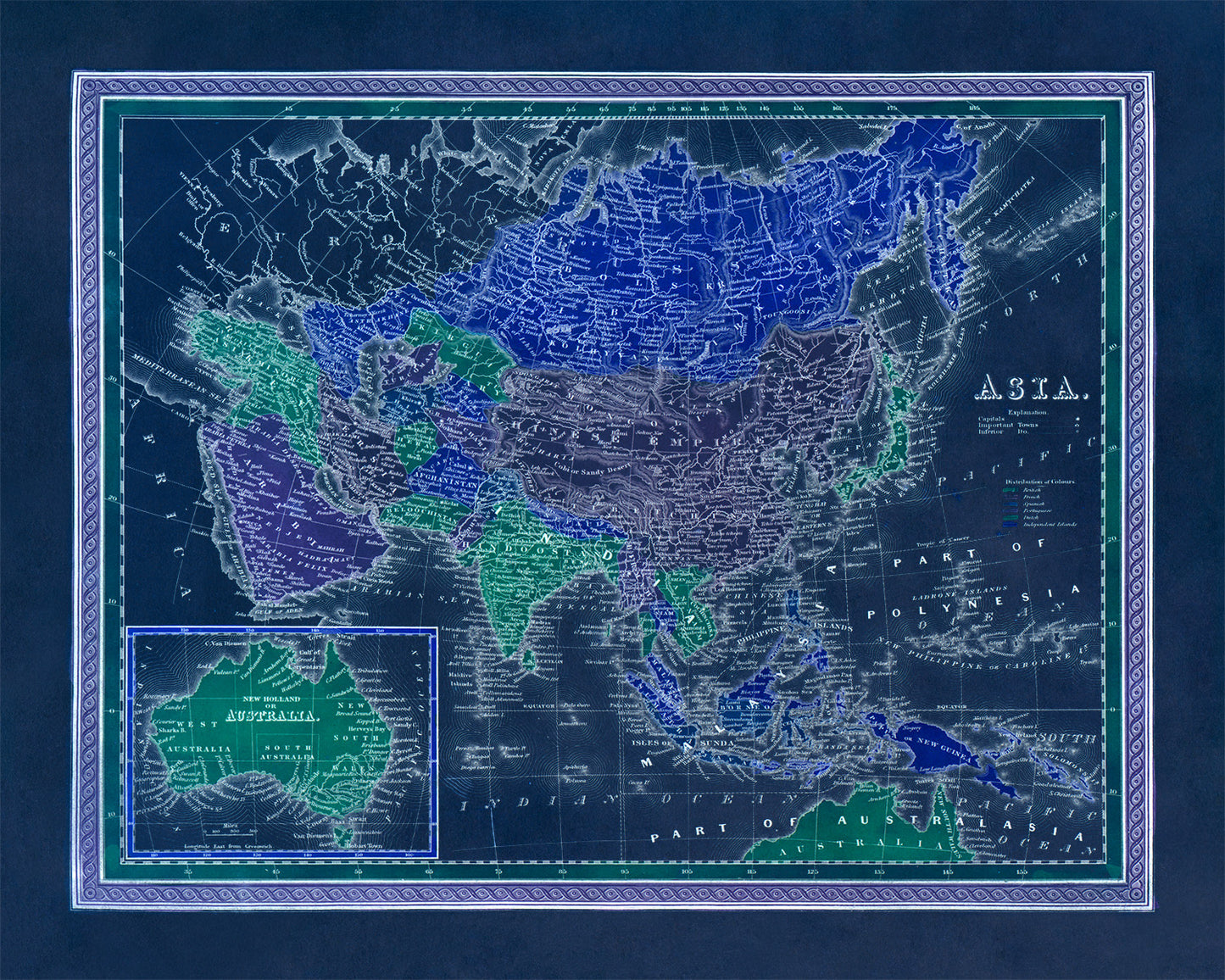 Map of Asia Pacific Print