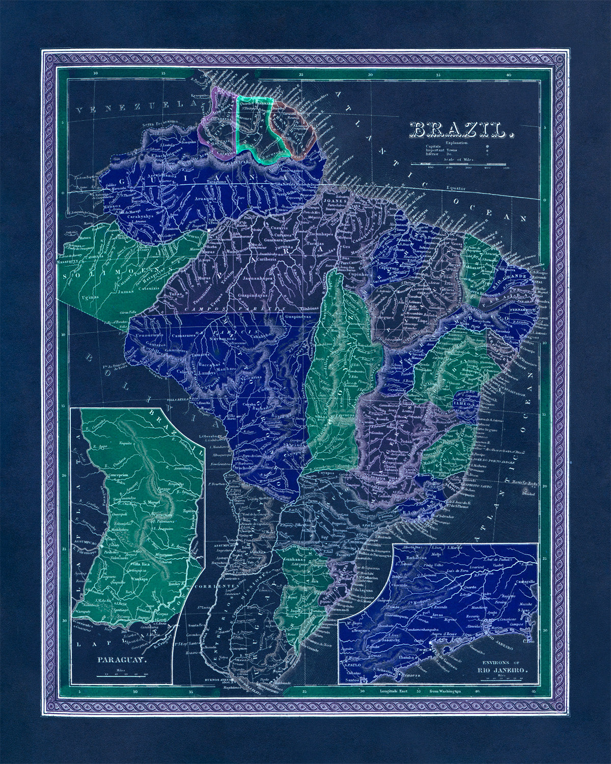 Map of Brazil Print