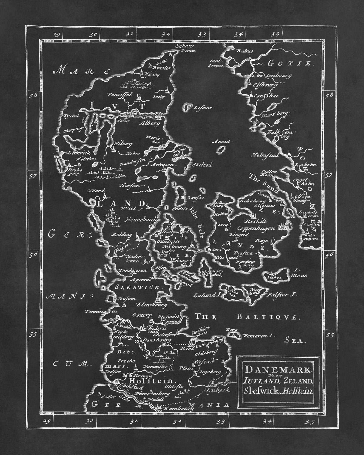 Map of Denmark Print