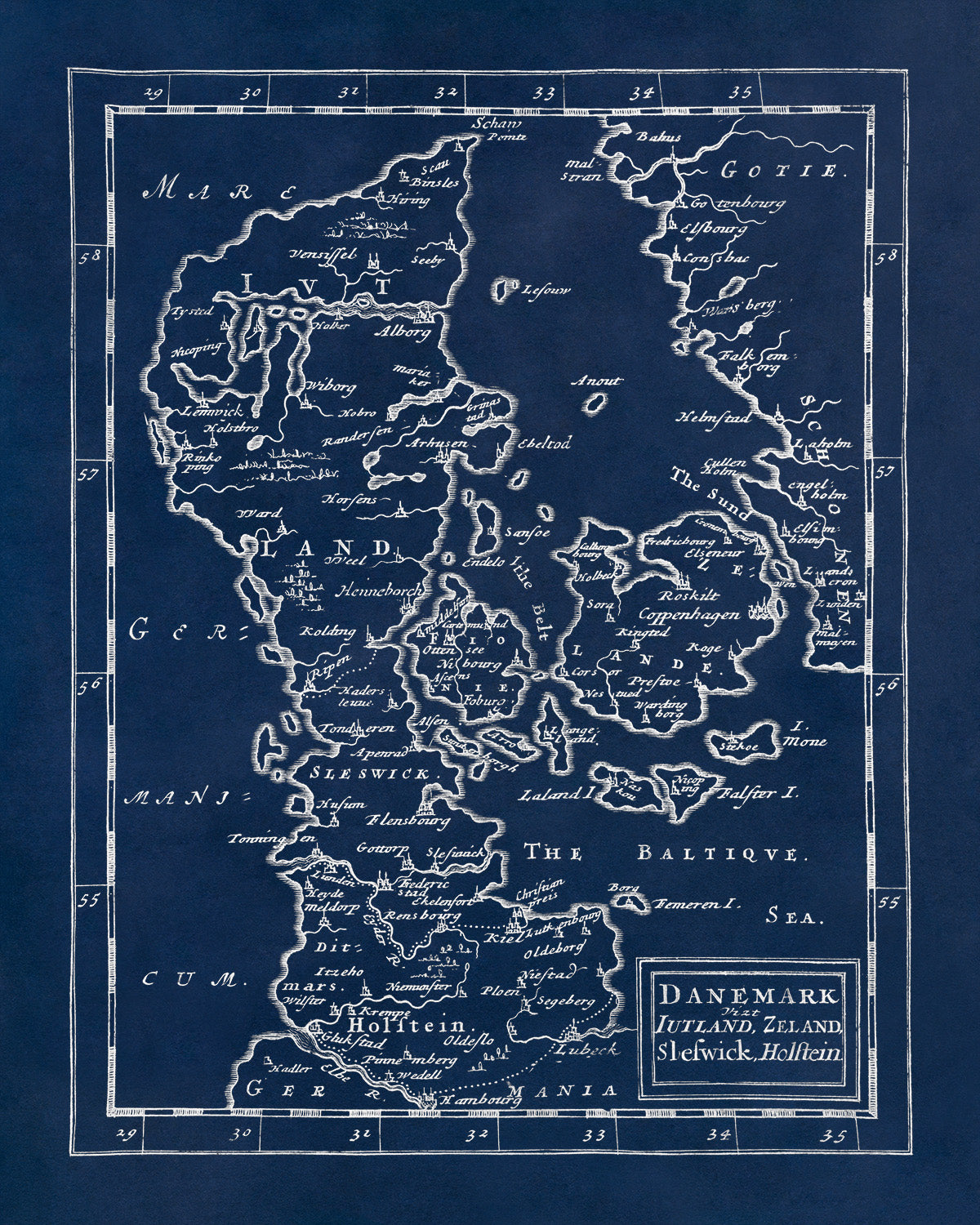 Map of Denmark Print