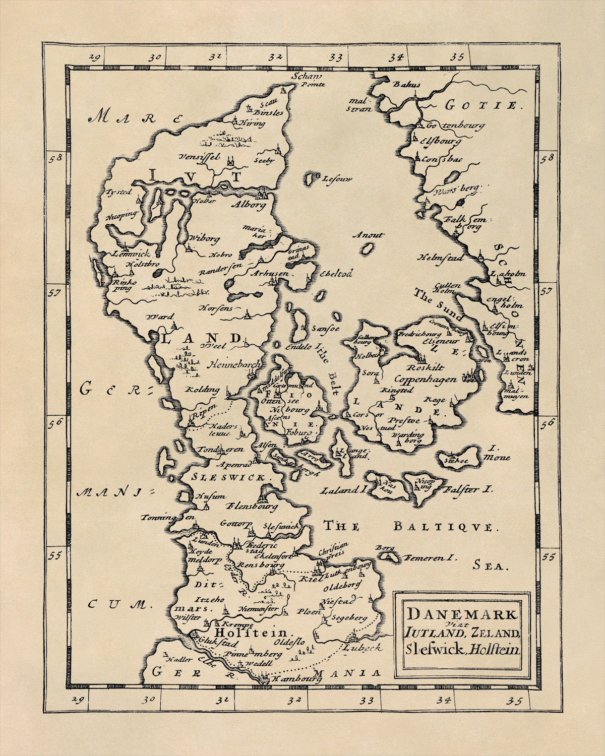 Map of Denmark Print